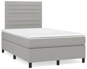 ΚΡΕΒΑΤΙ BOXSPRING ΜΕ ΣΤΡΩΜΑ &amp; LED ΑΝ.ΓΚΡΙ 120X190ΕΚ. ΥΦΑΣΜΑΤΙΝΟ 3270204