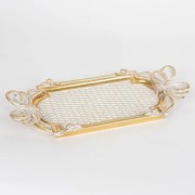 Δίσκος Σερβιρίσματος 752-16079 40x4x21.5cm White-Gold Estheti Home Πολυρεσίνη