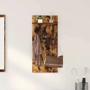 vidaXL Τοίχου Κρεμάστρα με ράφι Καπνιστή δρυς 90 x 40 x 10 εκ