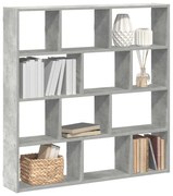 Ράφι τοίχου με κύβους 12 διαμερισμάτων από μπετόν γκρι