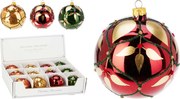 JK Home Décor - Μπάλα Χριστουγέννων με Φύλλα από Γυαλί 8cm 4Σχδ
