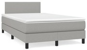 ΚΡΕΒΑΤΙ BOXSPRING ΜΕ ΣΤΡΩΜΑ &amp; LED ΑΝ.ΓΚΡΙ 120X190ΕΚ. ΥΦΑΣΜΑΤΙΝΟ 3270025