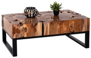 Τραπέζι Σαλονιού Από Μασίφ Ξύλο Teak Φυσικό 120x70x48Υ Εκ.