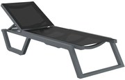 Ξαπλώστρα Rio 20.0906 187x69x33cm Dark Grey-Black Siesta