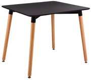 ART Τραπέζι Τραπεζαρίας Μαύρο MDF, Πόδια Οξιά Φυσικό