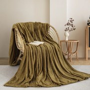 Κουβέρτα Fleece Ημίδιπλη (180x240) AdamHome 550 Honey Gold