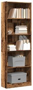 Βιβλιοθήκη Όψη Παλαιού Ξύλου 60x24x176 εκ. Επεξεργασμένο Ξύλο