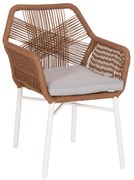 ΠΟΛΥΘΡΟΝΑ TOPIN HM6048.11 ΑΛΟΥΜΙΝΙΟ ΛΕΥΚΟ-P.E. RATTAN ΜΠΕΖ 59x63x81Υεκ