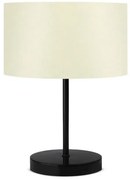 LARA 204-0075 Μοντέρνο Eπιτραπέζιο Φωτιστικό Μονόφωτο 1 x E27 IP20 Μαύρο Μέταλλο με Μπεζ Ύφασμα-Μ24 x Π24 x Υ35cm Globostar-204- 204-0075