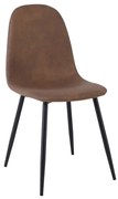 CELINA Καρέκλα Μέταλλο Βαφή Μαύρο, Ύφασμα Suede Καφέ