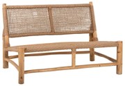 Καναπές Διθέσιος Londer HM5984 Rattan Twisted 120x75x78cm Από Ξύλο Teak Natural Διθέσιος