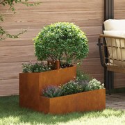 vidaXL Γλάστρα Κήπου Καφέ 60 x 60 x 50 εκ Ατσάλι σκληρυθέν στον αέρα