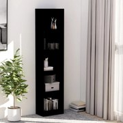 Βιβλιοθήκη με 5 Ράφια Μαύρη 40 x 24 x 175 εκ. από Επεξ. Ξύλο 800847