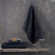 Πετσέτα Laura Black Ρυθμός Σώματος 100x150cm 100% Βαμβάκι