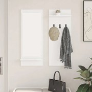 vidaXL Τοίχου Κρεμάστρα Λευκό 70 x 10 x 90 εκ. Επεξεργασμένο ξύλο