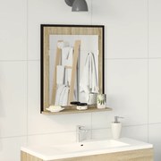 vidaXL Καθρέφτης μπάνιου  με ράφι Sonoma Oak 50x12x60 εκ. Επεξεργασμένο ξύλο