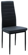 Καρέκλα Parker  PU ανθρακί-μαύρο πόδι 42x48x98εκ - 4 ΤΕΜ