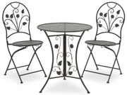 Τραπεζαρία Κήπου Abriel 137-000001 (Σετ 3τμχ) Anthracite Antique Two Seater