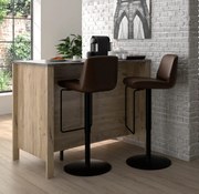 Basalte έπιπλο bar 120x66x93εκ. Light Viking Oak / Γκρι ανοιχτό