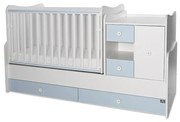 Πολυμορφικό βρεφικό κρεβάτι Mini Max  White + Baby Blue 10150500039A Lorelli