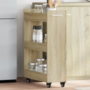 Έπιπλο με Ρόδες Sonoma Δρυς 60x22x79 εκ. από Επεξεργασμένο Ξύλο 840417