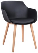 Καρέκλα Tραπεζαρίας LUCIE Μαύρη με Μεταλλικά πόδια 56x57x80εκ. 2αδα 56x57x80 εκ.