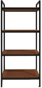 Ραφιέρα Μπάνιου 285LCV1264 45x35x110cm Walnut-Black Hanah Home Μοριοσανίδα, Μέταλλο