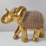 Διακοσμητικό Επιτραπέζιο Ελέφαντας 752-11535 25x9x18cm Gold Estheti Home Πολυρεσίνη