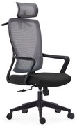 WOODWELL ΕΟ617,2BF3850 Πολυθρόνα Γραφείου Διευθυντή, Mesh Γκρι, Ύφασμα Μαύρο 68x63x110/120cm ΕΟ617,2
