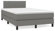 ΚΡΕΒΑΤΙ BOXSPRING ΜΕ ΣΤΡΩΜΑ &amp; LED ΣΚ.ΓΚΡΙ 120X190ΕΚ. ΥΦΑΣΜΑΤΙΝΟ 3270054