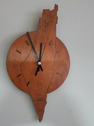 Intra απο ξύλο plywood 3mm-4mm πάχος - Χάρτης Παλαιστίνης Ρολόι τοίχου Δίασταση 30x30 cm Intraeaxys-p7ym2357