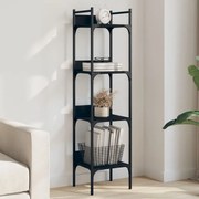 Βιβλιοθήκη 4 Επιπέδων Μαύρη 35 x 30 x 138,5 εκ. Επεξεργ. Ξύλο - Μαύρο