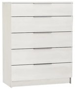 DRAWER Συρταριέρα με 5 Συρτάρια, Απόχρωση Άσπρο 80x40x102cm