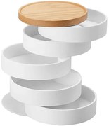 Κουτί Αποθήκευσης Κοσμημάτων LBTYMZK5312 10x10x12,5cm Natural-White Yamazaki Steel,Abs,Wood