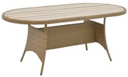 Τραπέζι Keir  rattan-αλουμίνιο καφέ 180x90x72εκ