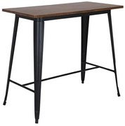 RELIX Wood Dark Oak Τραπέζι Bar-Pro, Μέταλλο Βαφή Μαύρο