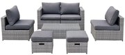 Σαλόνι Κήπου (Σετ 6Τμχ) Bali Ε6625,1 Grey 6 Θέσεων