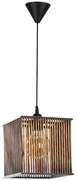 Φωτιστικό Οροφής Cubic Cage 390FLH2187 21x21x60cm 1xE27 40W Brown-Black Opviq
