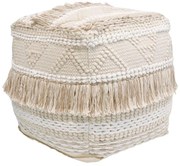 Intrahome Σκαμπό-πουφ Scauni intrahome βαμβάκι σε λευκή-μπεζ απόχρωση 50x50x50εκ | SKU: INTRAPA-413111156