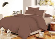 Σετ Σεντόνια ΚΟΜΒΟΣ Cotton Line Brown - Beige Μονόχρωμα με Φάσα Μονά 160x240