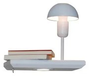 Απλίκα Φωτιστικό Τοίχου LED 3W Reading Light Ράφι 30cm Δεξιά Φωτιστικό Καμπάνα Ε27 Rowan Homelighting-77-4411-Λευκό 77-4411