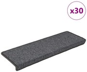 vidaXL Πατάκια Σκαλοπάτια 30 τεμ. Σκούρο Γκρι 65x21x4 εκ. με Ορθογώνια Άκρη