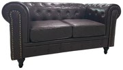 Καναπές Διθέσιος ArteLibre AVERY Σκούρο Καφέ PU 155x90x73cm