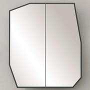 Καθρέπτης Μπάνιου Με Ντουλάπι Quartz 552NOS1219 60x12x70cm Black Mdf,Γυαλί