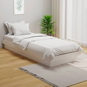 Πλαίσιο Κρεβατιού Λευκό 75x190 εκ. Μασίφ Ξύλο Small Single 819933