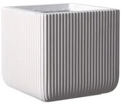 Γλάστρα Πήλινη Τετράγωνη Stripe Λευκή L 37x37x33 εκ. C-0050-8 Supergreens-C-0050-8-Λευκό C-0050-8