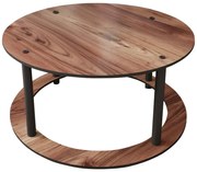 Τραπέζι Σαλονιού Hole Round 282PTR1508 Φ70x38cm Walnut