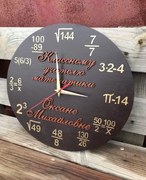 Intra απο ξύλο plywood 3mm-4mm πάχος - Δώρο ρολόι τοίχου για καθηγητή μαθηματικών Δίασταση 30x30 cm Intraeaxys-yone0nko