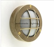 Απλίκα Φωτιστικό Τοίχου Bulkhead Ορείχαλκου Με Περιφερειακή Μεταλλική Κάλυψη Ip64 60W 67 Andromeda-67-Ορείχαλκος 67