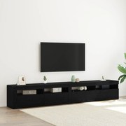 vidaXL Κάθισμα TV 2 τεμάχια με Φώτα LED Μαύρο Επεξεργασμένο Ξύλο